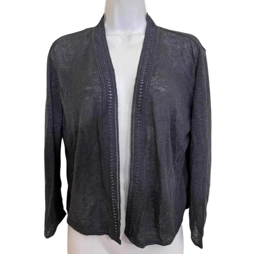 ZO ZO Linen Blend Cropped Open Cardigan New Size M
